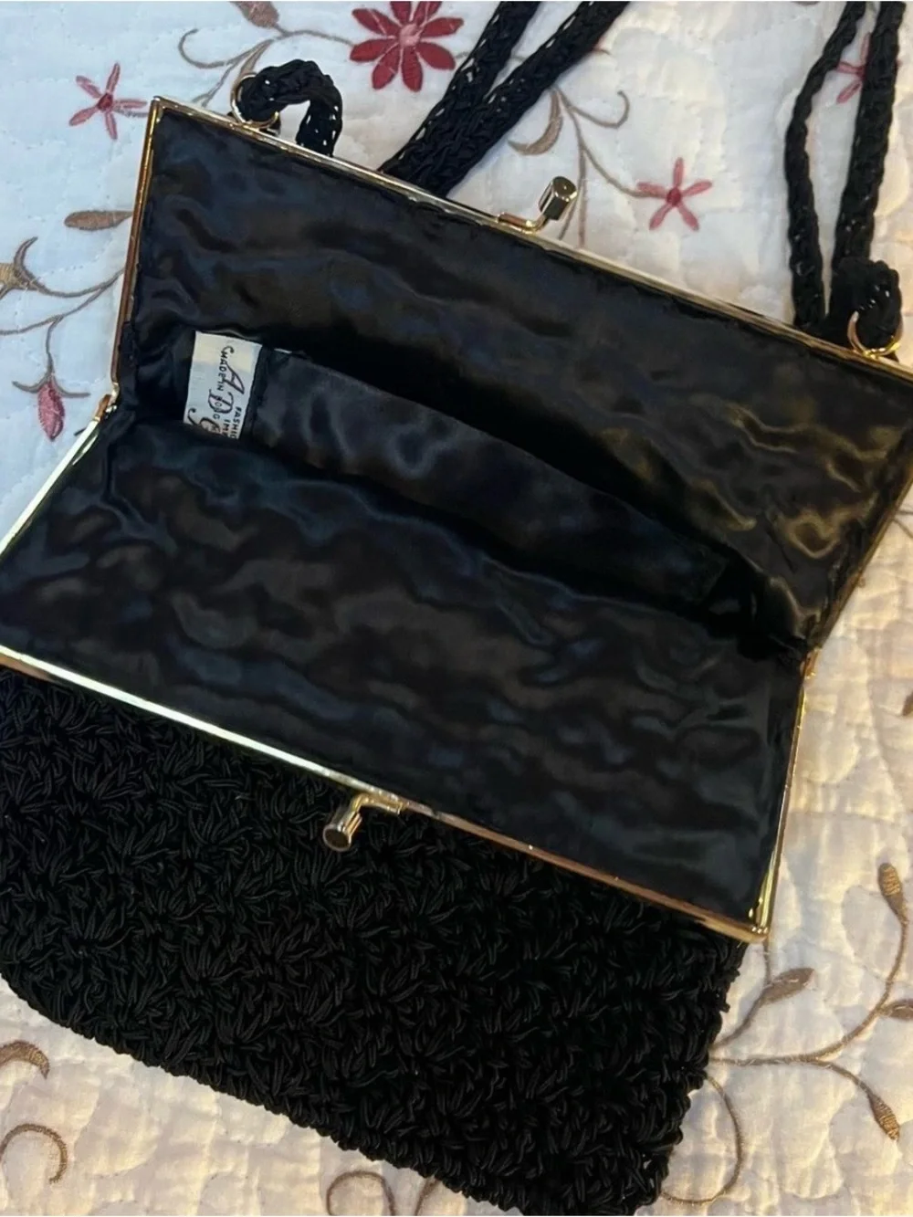 Vintage Black Woven Bag